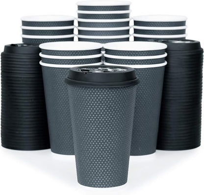 To Go Coffee Cups With Lids - 16 oz Disposable Coffee Cup With Lid. Large Togo - Image 2