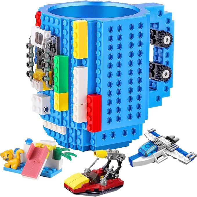 DEEXITO Build on Brick Coffee Mugs, Creative DIY Kids Party Cups by DEEXITO
