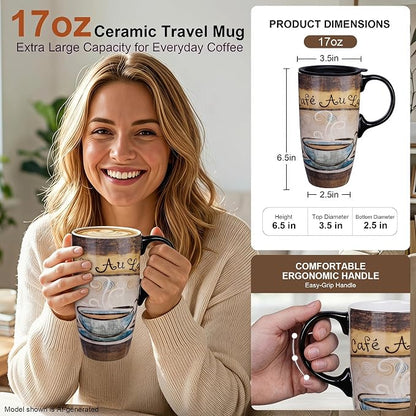 Topadorn 17oz Ceramic Travel Mug - Image 2