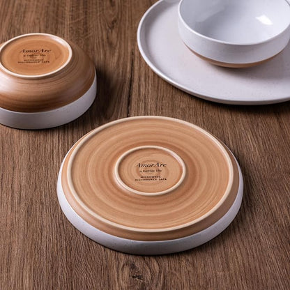 AmorArc Dinnerware Sets for 8, 24 Pieces Ceramic Plates and Bowls Set | Scratch - Image 4