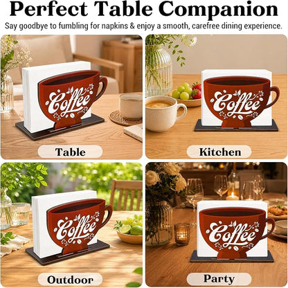 Coffee Cup Decor Wood Napkin Holder - Image 6