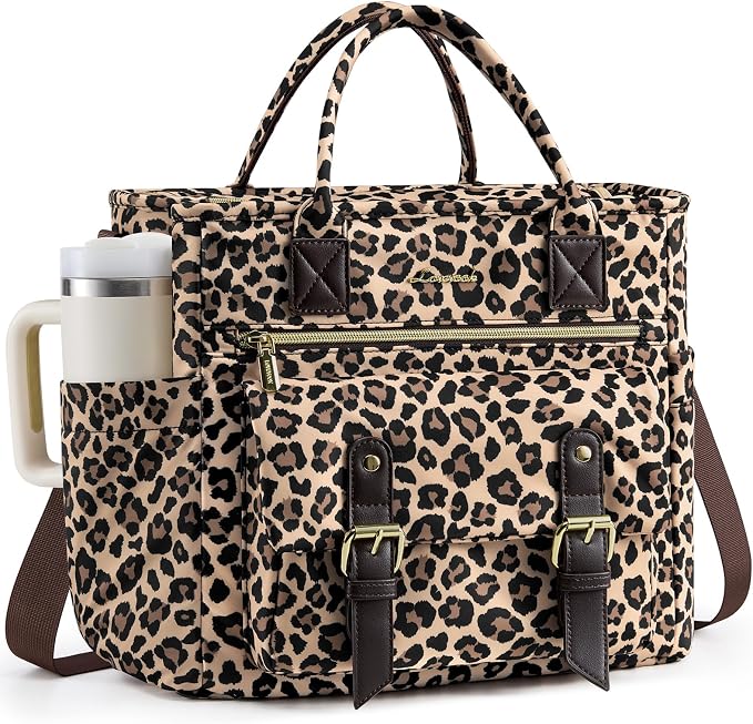 LOVEVOOK Cheetah Print Lunch Bag Women, Insulated Lunch Tote Bag by LOVEVOOK