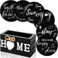 Queekay Coasters Set of 6 House Warming Gifts New Home Wooden Farmhouse Drink by Queekay