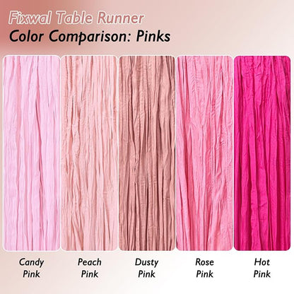 20 Pack Dusty Pink Cheesecloth Table Runner 120 Inch Boho Wedding Decor | - Image 4