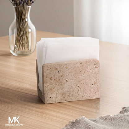 Travertine Mini Napkin Holder 3" x 4" Inch Serviette Holder - Image 2