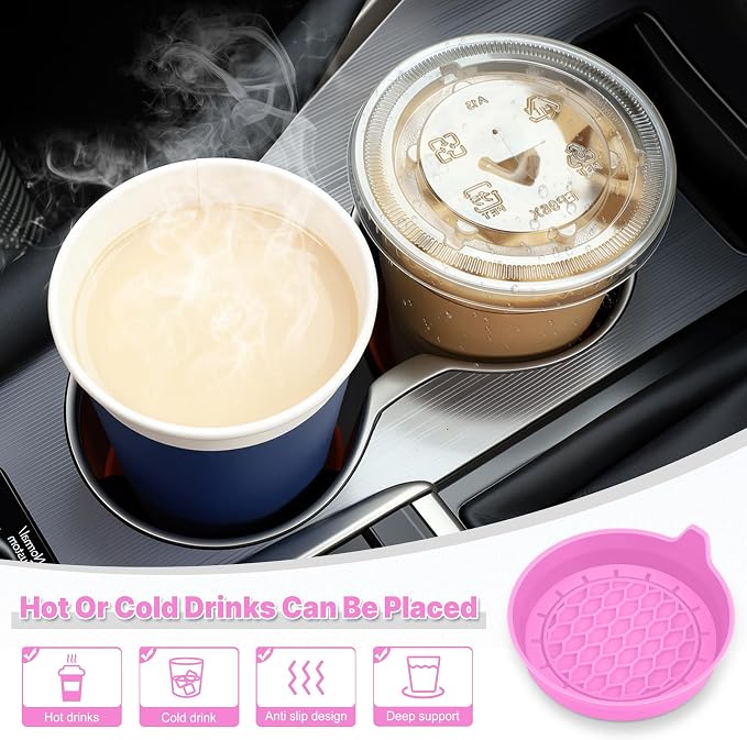 Car Cup Holder Coaster, Silicone Cup Holder Insert, Universal Non-Slip Cup - Image 3