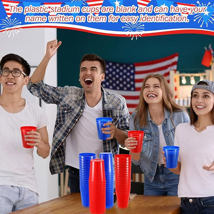 Yungyan 100 Pack 16 oz Stadium Cups Reusable Plastic Cups Blank Drink Stadium - Image 3