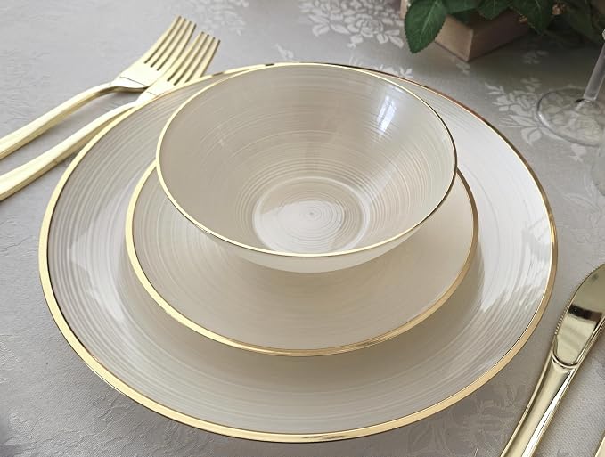" OCCASIONS " 150 Piece set-Wedding Plastic Plates & cutlery -Disposable - Image 2