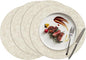 15 inch Faux Leather Round Placemats Set of 4 Non-Slip Washable Wipeable Table Mats, Heat Resistant Waterproof Oilproof Place Mats for Kitchen, Dining, Party, Indoor, Outdoor Beige