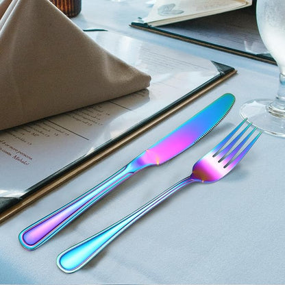 Colorful Forks Spoons Knives Silverware Rainbow Flatware Set - Image 3