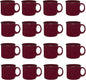 Set of 16 Ceramic Campfire Mugs – 15 Oz, Maroon – Coffee & Tea Cups by GiftsbyDesign