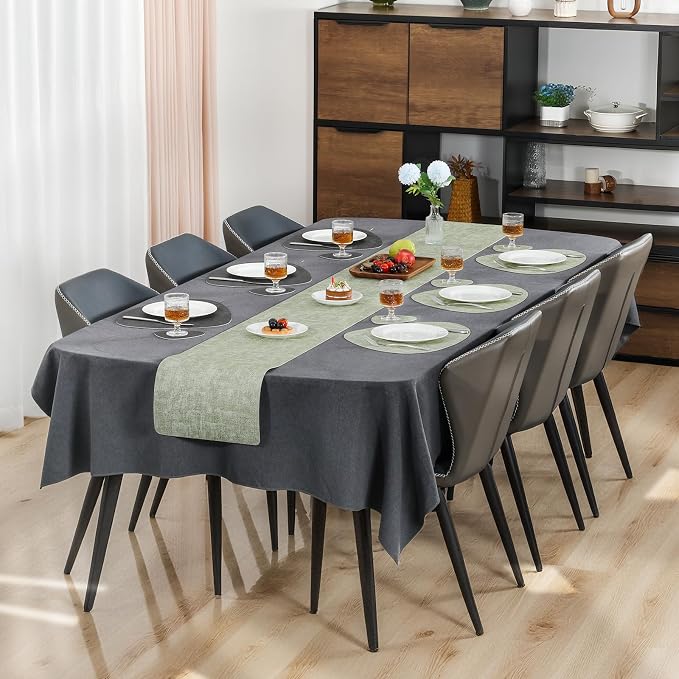 Placemats and Coasters, Washable Reversible Placemats Round Faux Leather - Image 6