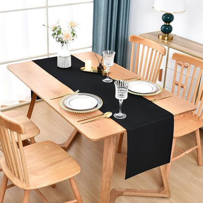 Farmhouse Black Table Runner Dining Table Runners 60 Inches Long Coffee Table - Image 2