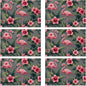 Pink Flamingo Placemats Set of 6, Tropical Palm Leaves Waterproof Linen Fabric, Non-Slip Backing & Easy Clean, Elegant Dining Table Placemats for Family and Guests