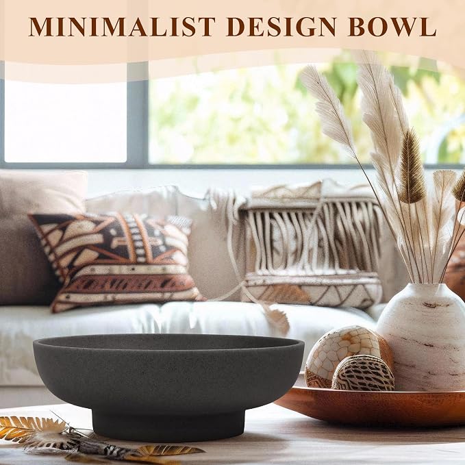 Decorative Resin Bowl, Large Fruit Bowl, Artificial Stone Black | Perfect - Image 4