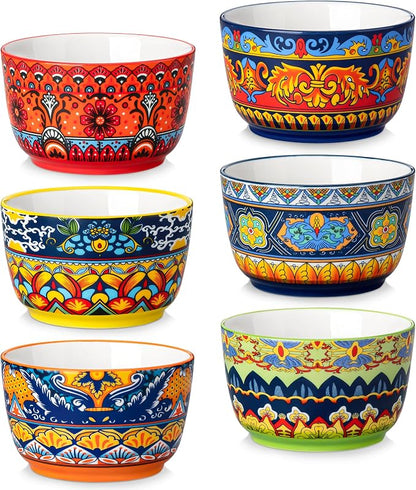 vancasso Ramekins 8 oz Oven Safe, Bohemian Style Creme Brulee Ramekin Set of 6 by vancasso