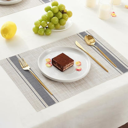 Leetaltree Khaki-Blue Placemats, Heat Resistant Non-Slip Place mats - Image 9