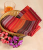 Lightnpro Christmas Red Multi Salsa Stripes Cloth Napkins Set of 12 - Wedding, Christmas & Holiday Table Cloth Napkins Machine Washable for Special Occasions & Everyday Use - 18x18 Inch Red Multi