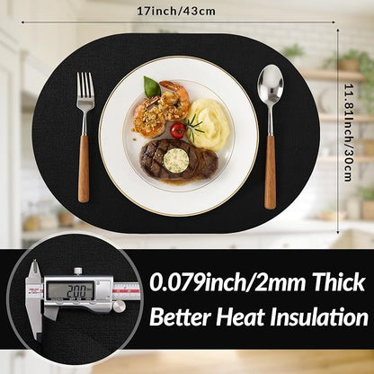 Placemats Set of 4, 11.8 x 17 Inch, Waterproof Wipeable Reversible PU Placemat - Image 3