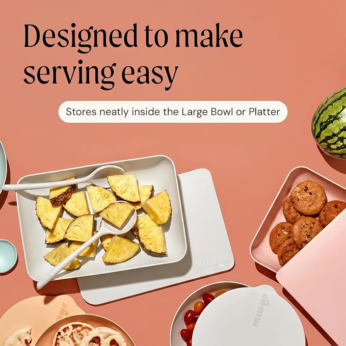 Salad Servers - Spoon and Fork Serving Set, Certified Recycled Food-Safe Plastic - Image 4