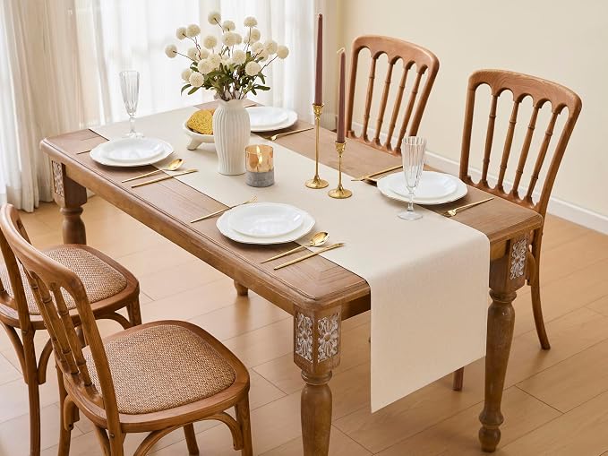 YATOJUZI Cream Table Runner Seasonal Kitchen Dining Coffee Table Decorations - Image 6