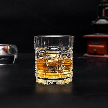 KANARS Crystal Whiskey Glasses, Set of 6 Premium Rocks Glasses in Elegant Gift Box, 10 Oz Old Fashioned Glass Tumblers for Bourbon, Scotch, Irish Whisky, Cocktails, Vodka, Liquor Drinking, Men Gifts