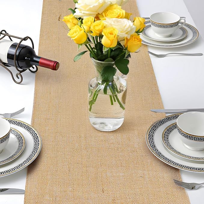 10 Pack Burlap Table Runners 12 x 71 Inch Rustic Linen Table Runner Natural - Image 4