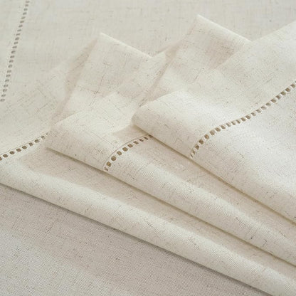 Linen Blend Handmade Hemstitched Tablecloth - Image 3