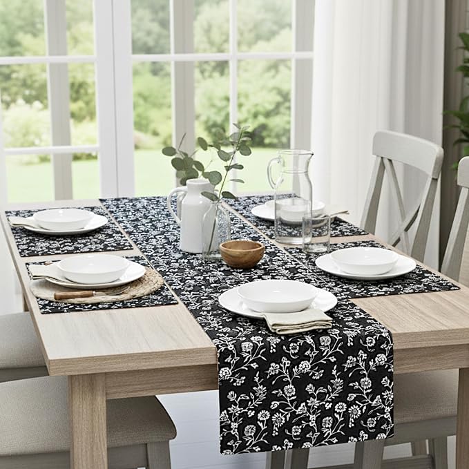 Floral Table Runner Vintage Flowers Botanical Design Rustic Grand Millennial - Image 6