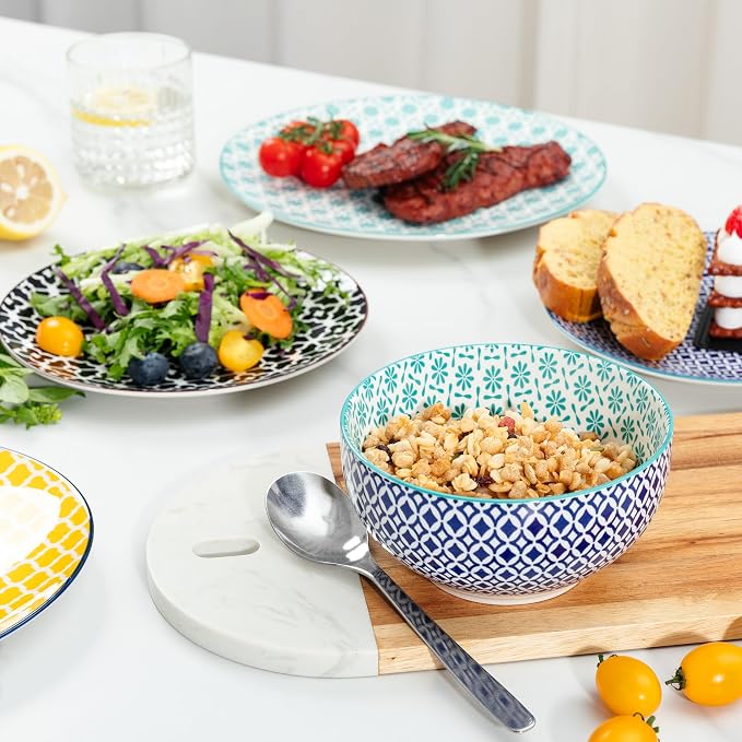 LEHAHA 12 Pieces Ceramic Dinnerware Sets, Porcelain Round Dinner Set - Image 3