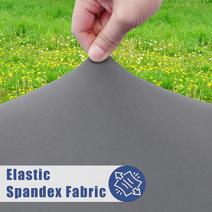 Spandex 5 Foot Rectangle Table Cloth 2 Pack, Elastic Fitted Tablecloths for Picnic, Stretch Washable Patio Table Cover for Outdoor, Camping, Banquet and Parties (Grey, 36"x60")