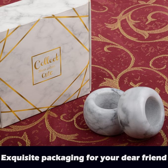 Napkin Rings, Marble Napkin Holder - Image 6