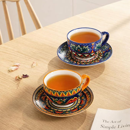 Henten Home Ceramic 8.5 oz Tea Cup Set, Latte Cup - Image 5