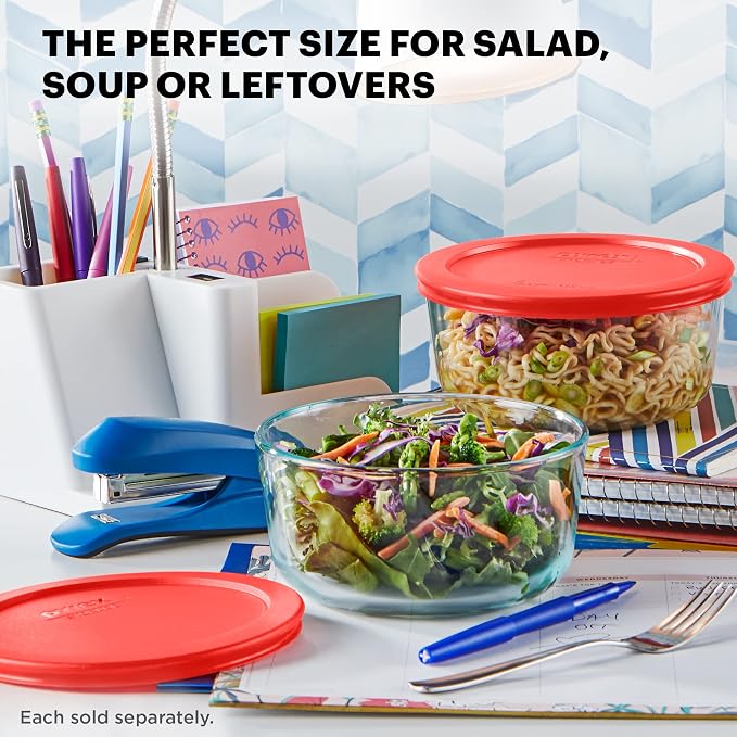 Pyrex Simply Store Glass Food Storage Container, Snug Fit Non-Toxic Plastic - Image 3