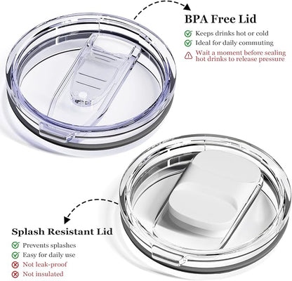 12oz Insulated Coffee Mug with Lid – Includes Two Lids, Stainless Steel Coffee - Image 3
