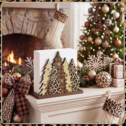 Leopard Print Christmas Tree Napkin Holder - Image 5