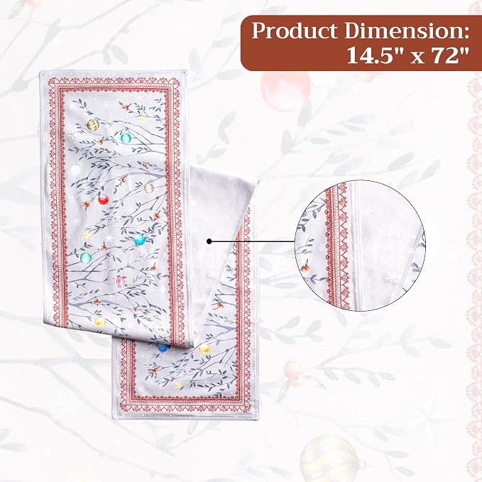Maison d' Hermine Table Runner 100% Cotton 14.50" x 72" | Table Runners 72 - Image 7