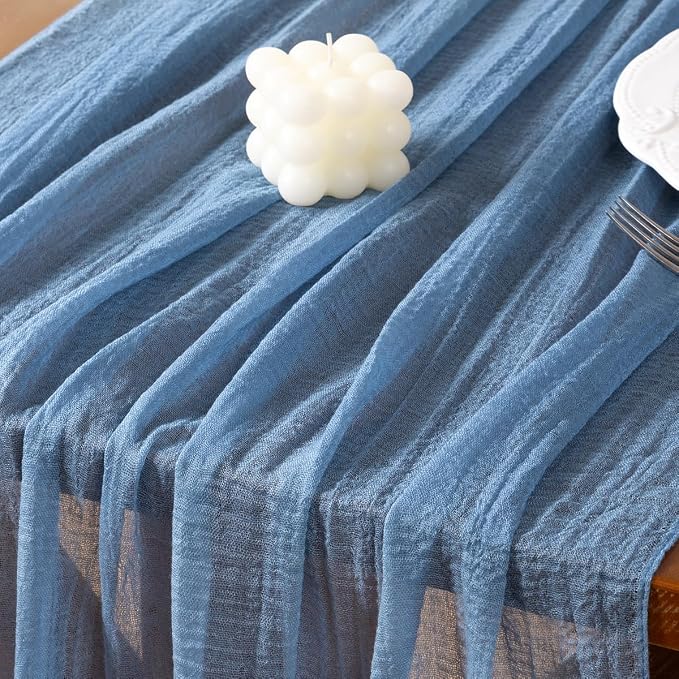 Cheesecloth Table Runner Summer Boho Wedding Shower Party Home Decor | Dusty - Image 4