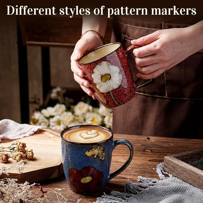 Maxdot 12oz Ceramic Coffee Mugs, Glazing Process Coffee Cup - Image 4