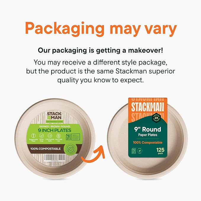 100% Compostable Paper Plates, Heavy Duty Disposable Plates 9 Inch Plates - Image 8