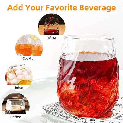 UMEIED 12-Pack Glass Tumbler Set, 16oz Twisted Design | Refractive Spiral - Image 3