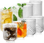 Ribbed Glassware Set of 8, Durable Cocktails & Iced Coffee Cups, Versatile by Unknown