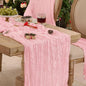 6 Pack Light Pink Cheesecloth Table Runner Boho Gauze Home Decor | 120 Inch by Playieer