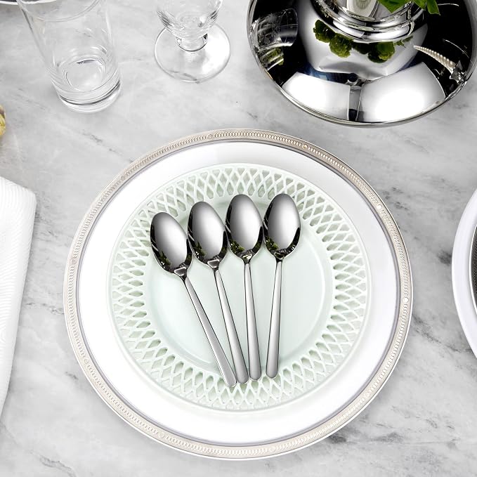 Premium Aline 8-Piece 6.4-Inch Teaspoon Set | 18/10 Stainless Steel Teaspoons; - Image 7