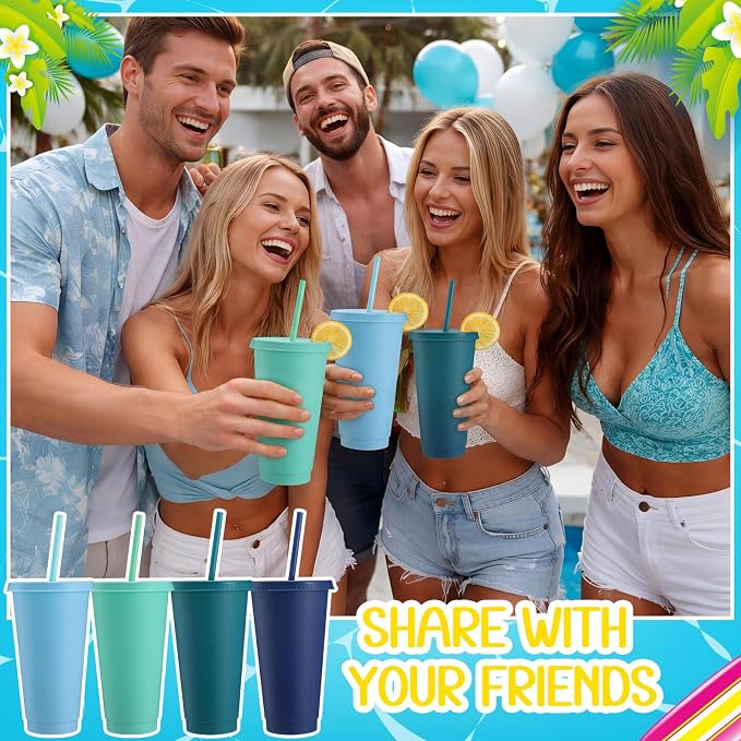 Honeydak 30 Pack Tumbler with Straw and Lid Bulk Cups - Image 5
