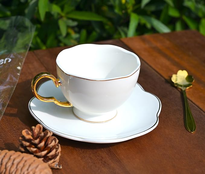 British Coffee Cup 3 Piece Set（6.8oz） Household Fashional Tea Cup - Image 6