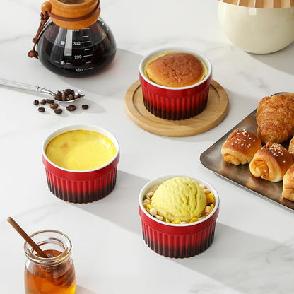 MALACASA Ramekins 6 oz Oven Safe, Small Ceramic Souffle Dishes - Image 6