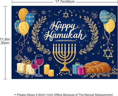 Hanukkah Placemats Set of 4 Washable Table Place Mats for Dining Kitchen Party Decor