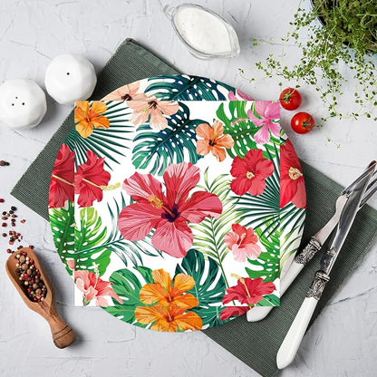 50PCS Hawaiian Luau Paper Plates and Napkins Party Decorations, 7inch - Image 2