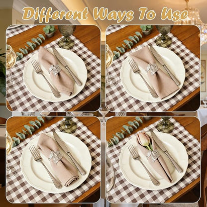 Napkin Rings Set of 24 Silver Napkin Holder Buckles | Leaf Shaped Napkin Ring - Image 3
